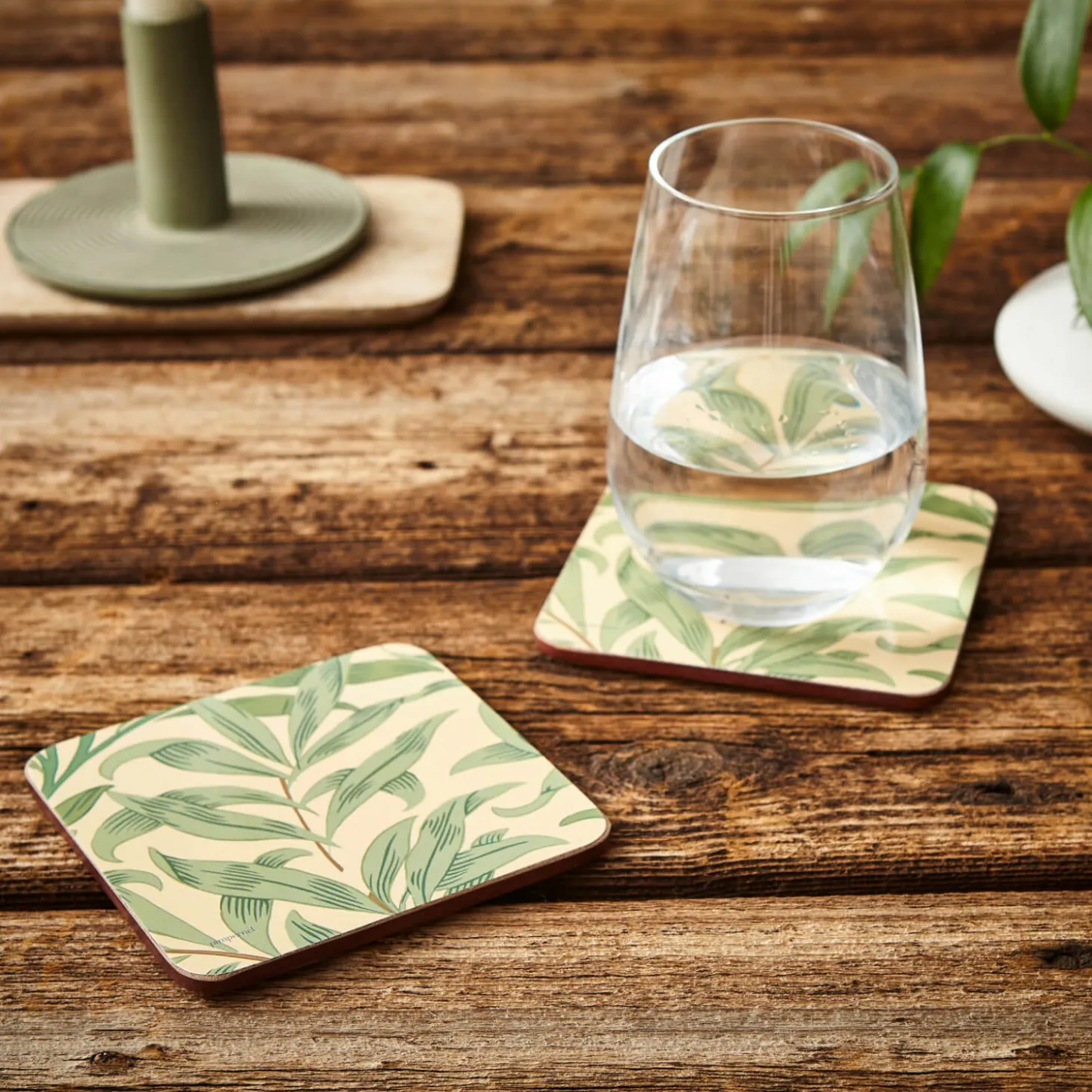 Morris & Co Willow Bough Set Of Six Coasters - Green