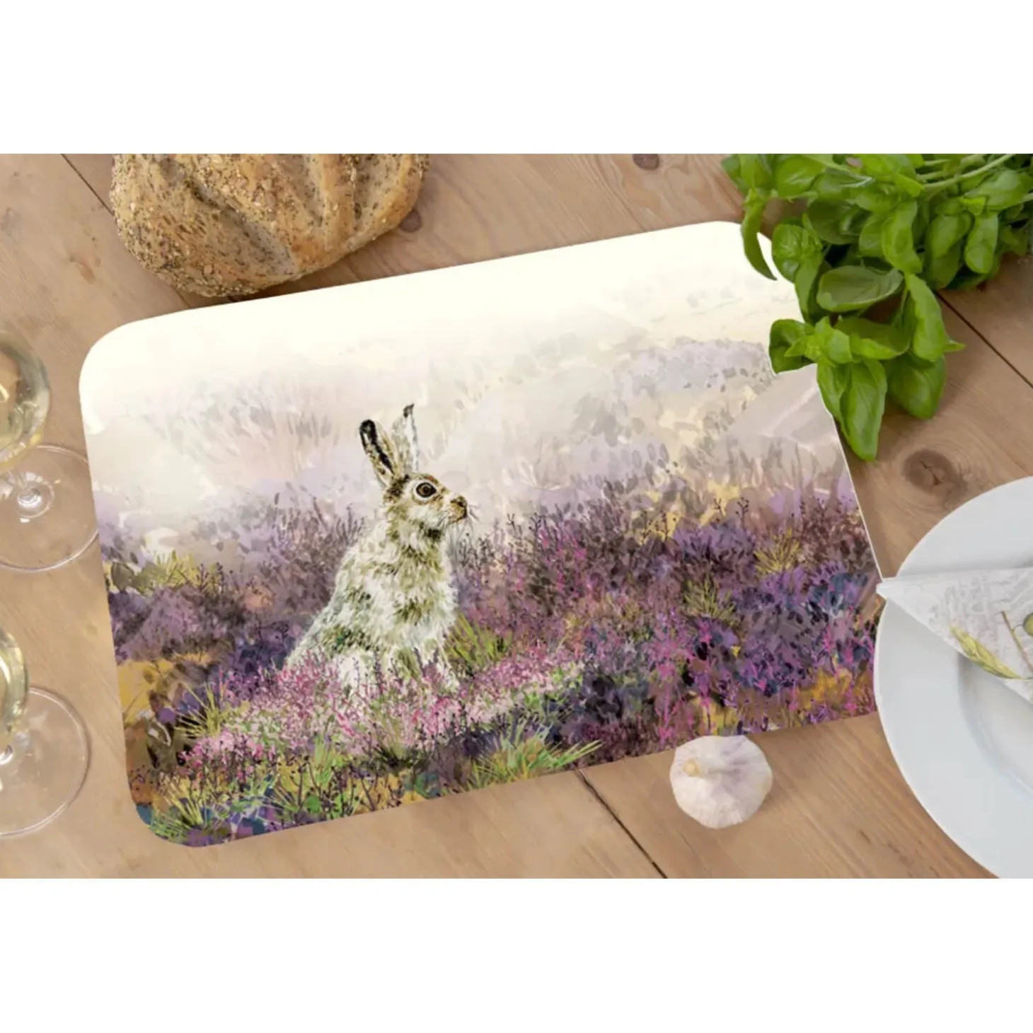 National Trust Medium Glass Worktop Protector - Mountain Hare