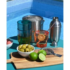 Navigate Summerhouse 4-Piece Set of Stacking Polyester Tumbler Glasses - Riviera