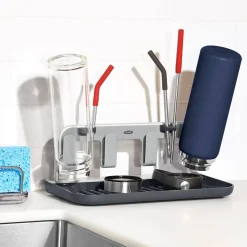 OXO Good Grips Aluminium Water Bottle Drying Rack - Grey