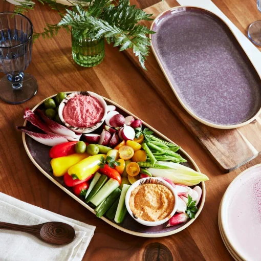 Portmeirion Minerals Stoneware 35cm Large Oval Platter - Amethyst