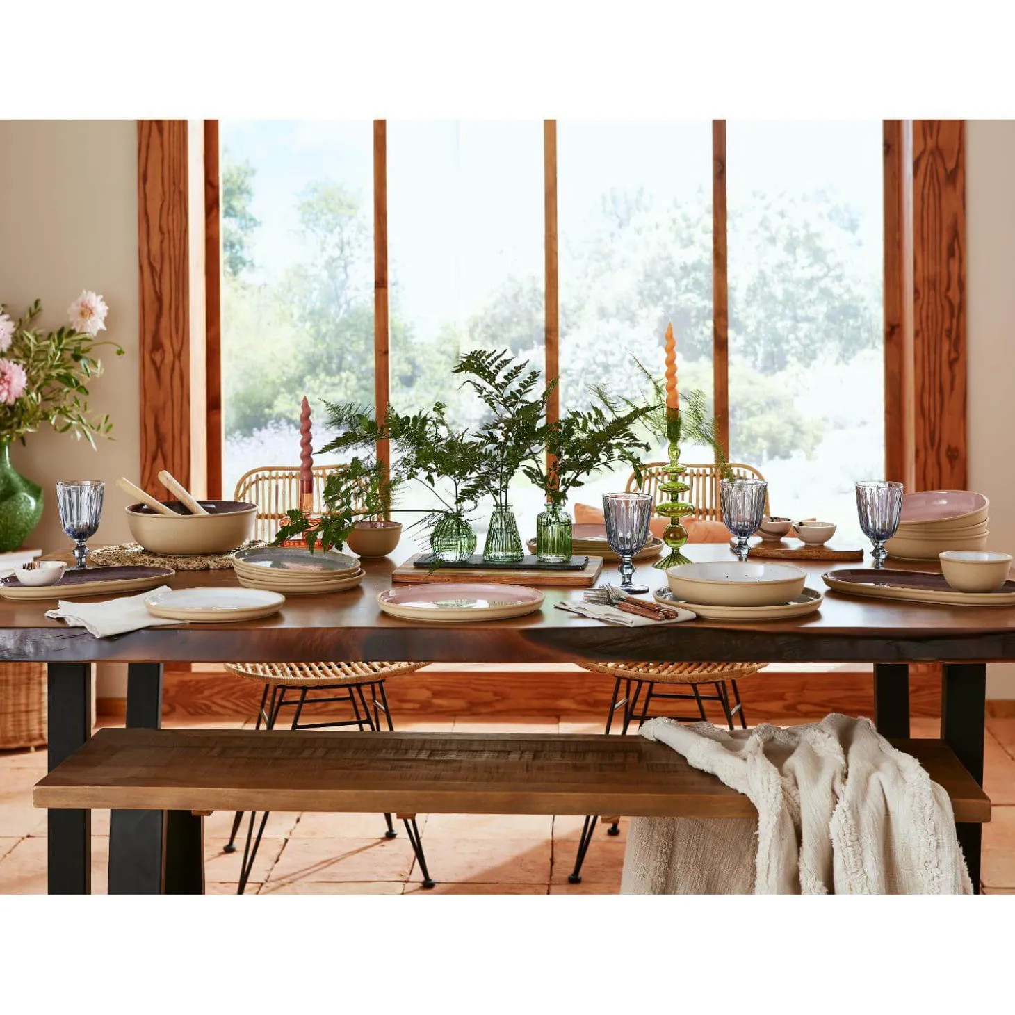 Portmeirion Minerals Stoneware 22.2cm Low Bowl - Aquamarine