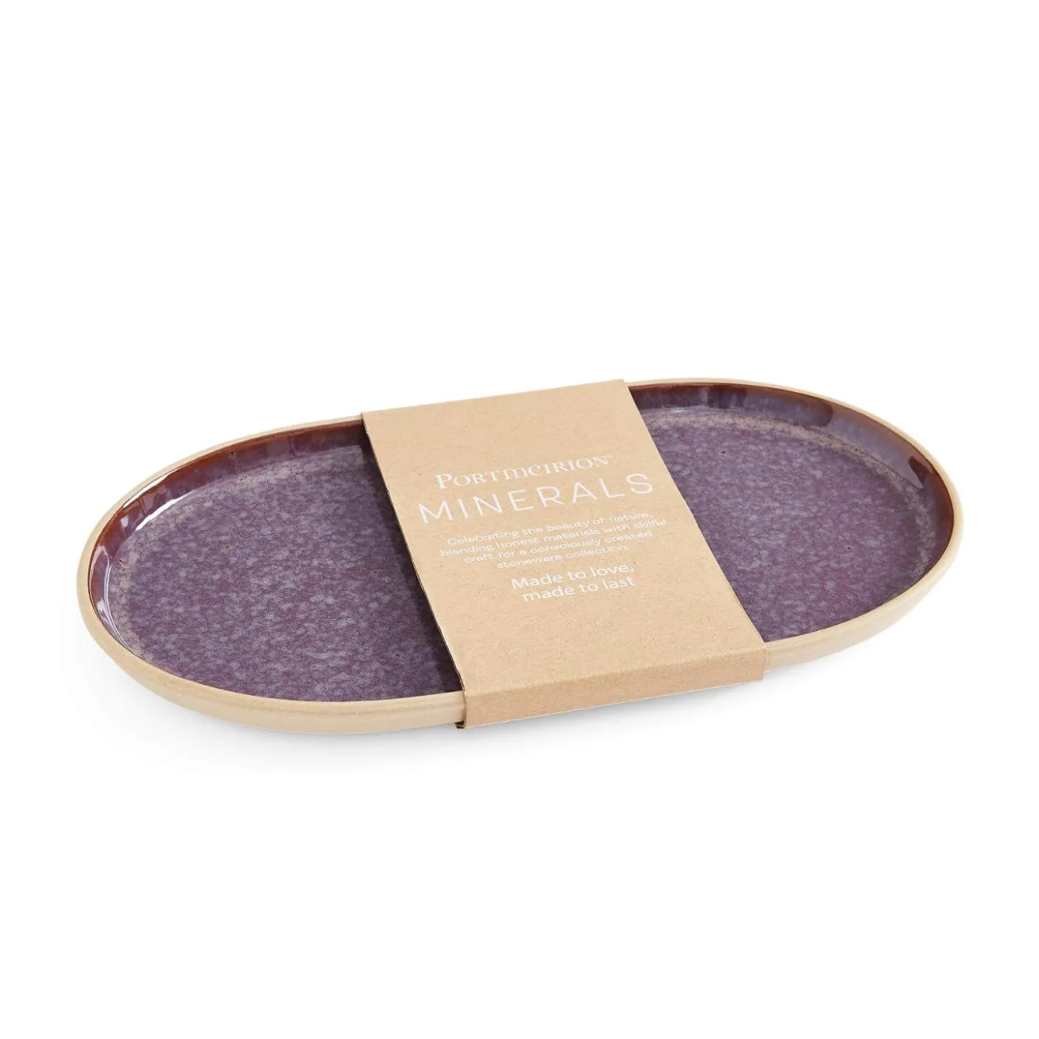 Portmeirion Minerals Stoneware 30.4cm Medium Oval Platter - Amethyst