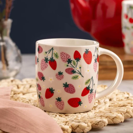 Price & Kensington 340ml Fine China Mug - Strawberries