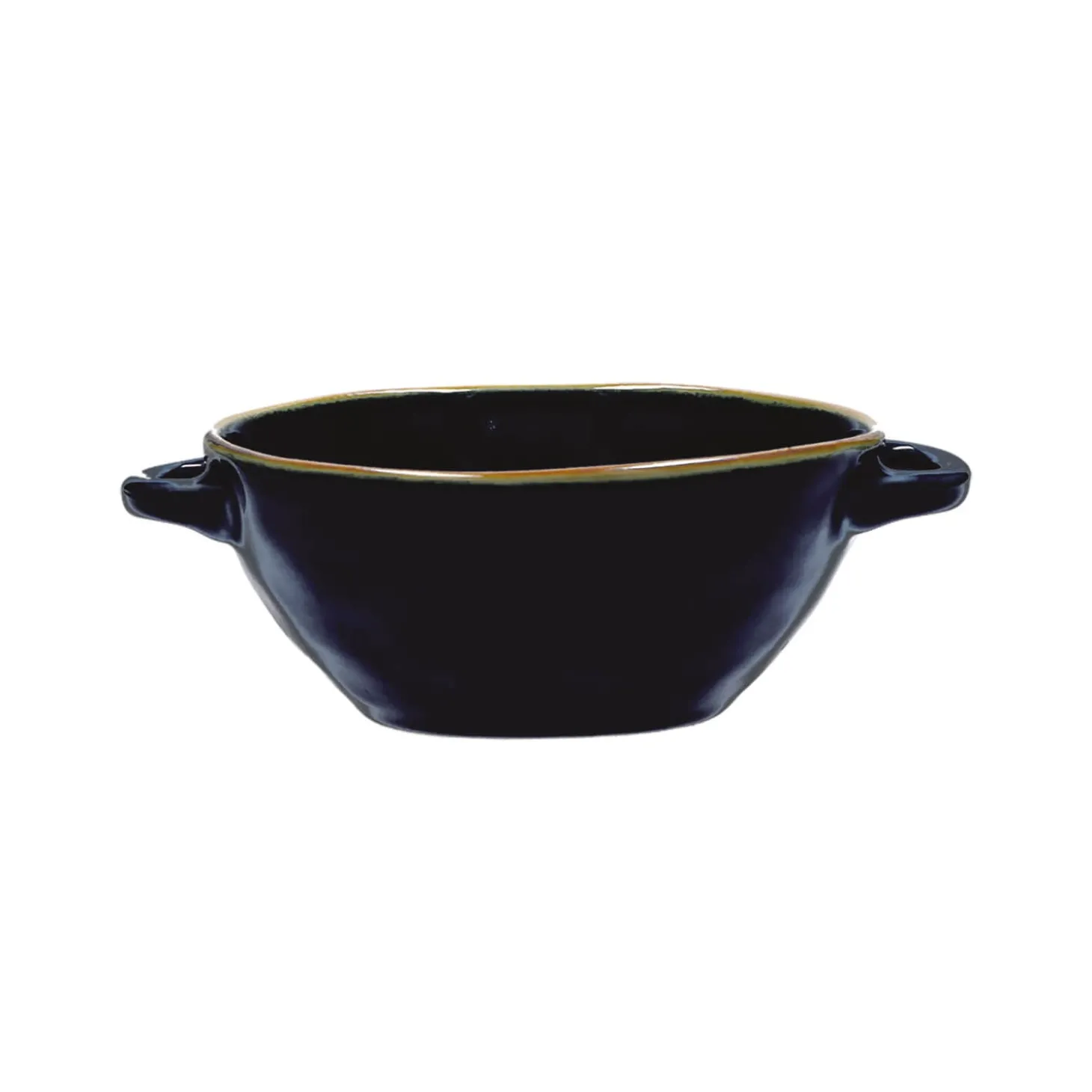 Rose & Tulipani Concerto Cobalto Indigo Blue Soup Bowl with Handles - 14cm