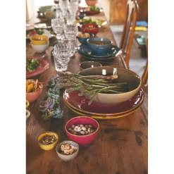 Rose & Tulipani Concerto Cobalto Indigo Blue Soup Bowl with Handles - 14cm