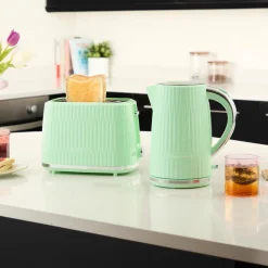 Russell Hobbs Eden 1.7 Litre Kettle & 2-Slice Toaster Set - Pistachio Green