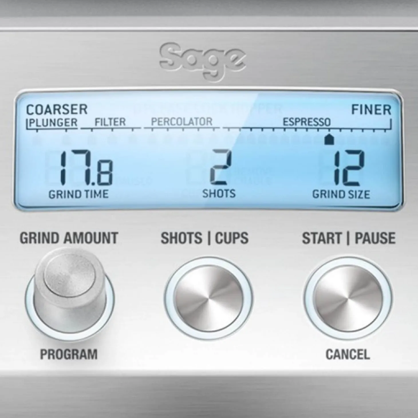 Sage Appliances BCG820BSS Smart Grinder Pro Coffee Grinder - Stainless Steel