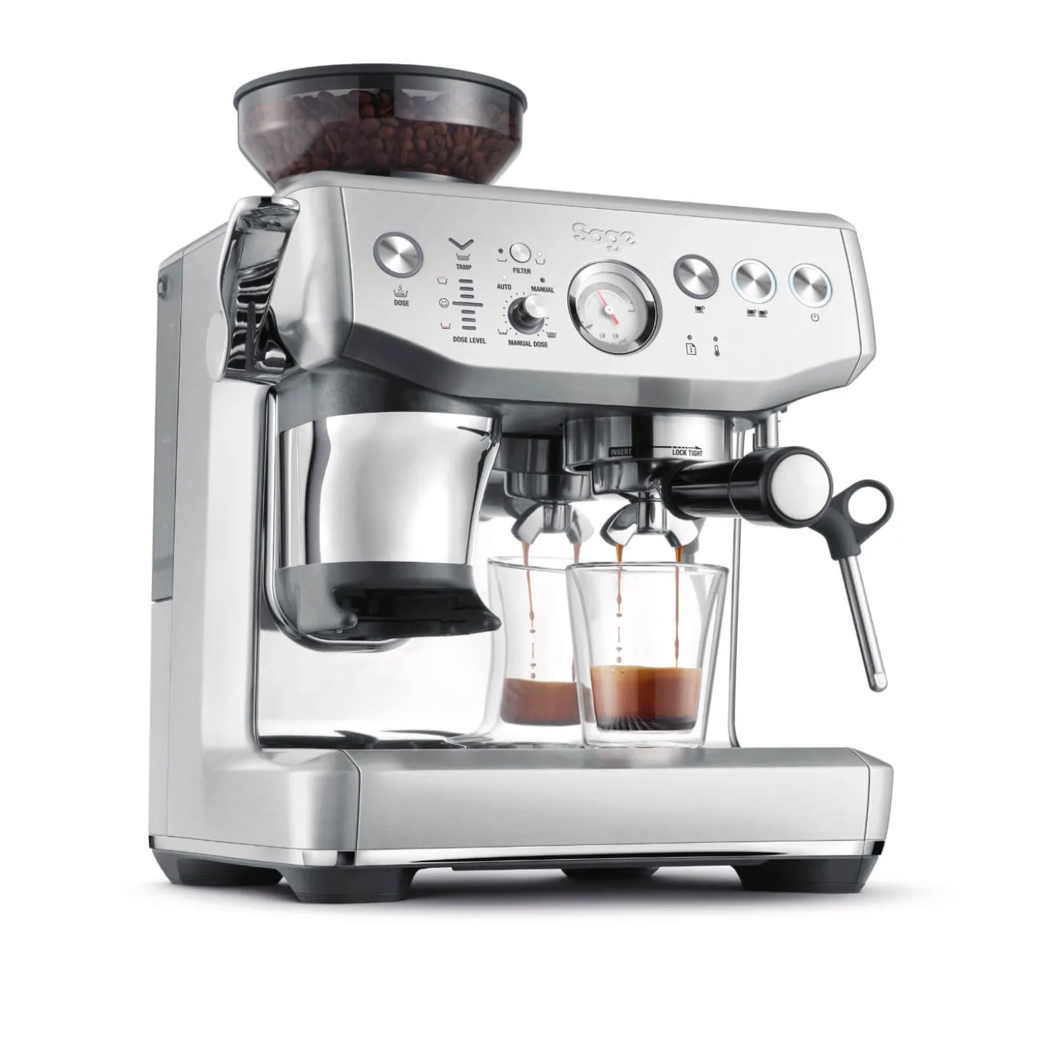Sage Appliances SES876BSS Barista Express Impress Bean-to-Cup Espresso Coffee Machine - Silver