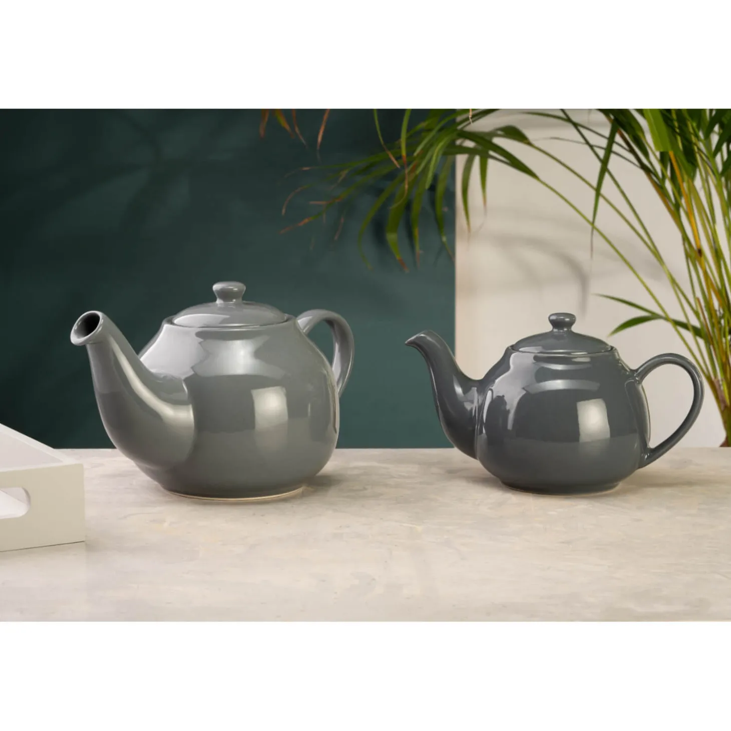 Siip 2 Cup Solid Glaze Stoneware Teapot - Grey