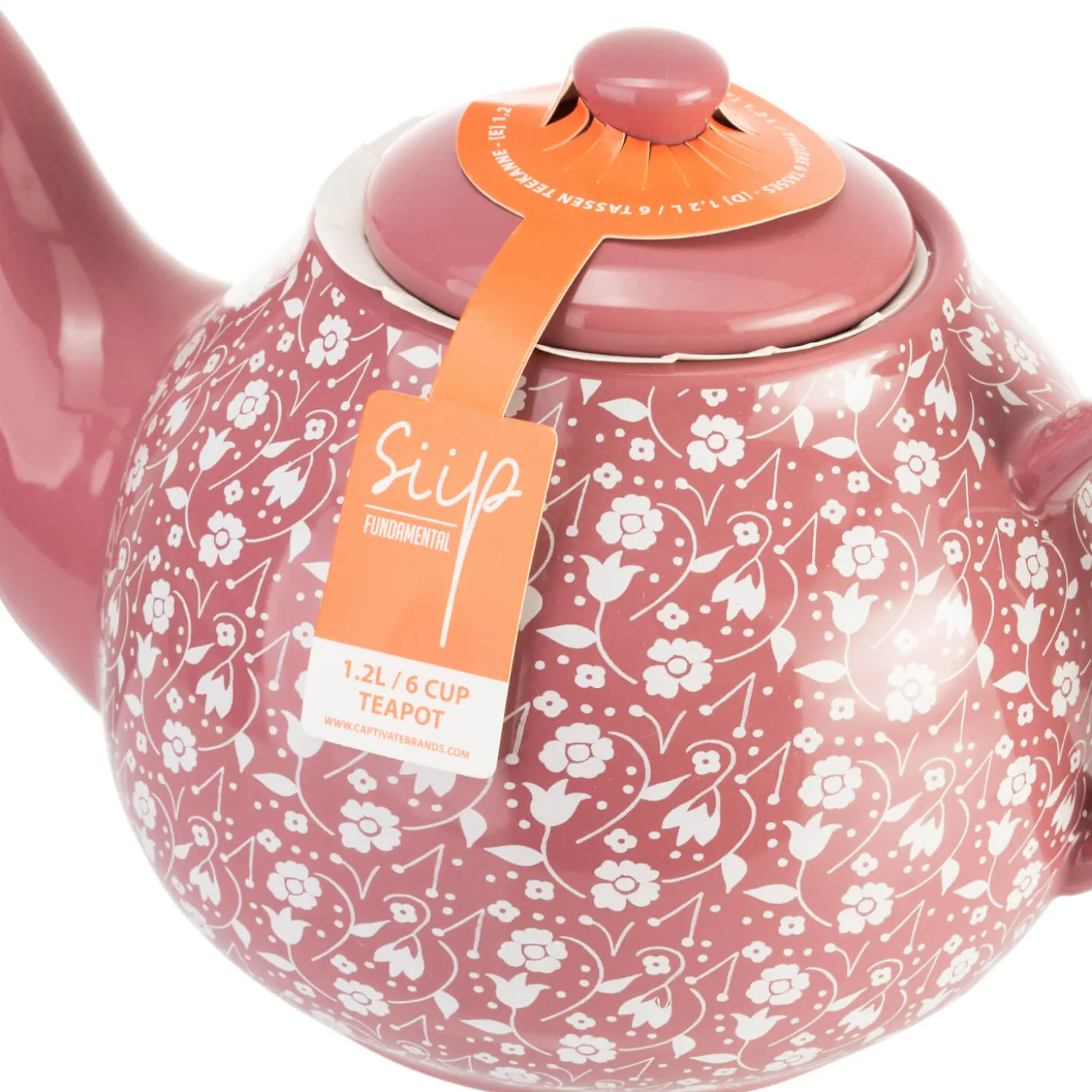 Siip 6 Cup Stoneware Teapot - Ditsy Floral Pink