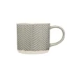 Siip Embossed Chevron Stoneware 300ml Mug - Grey