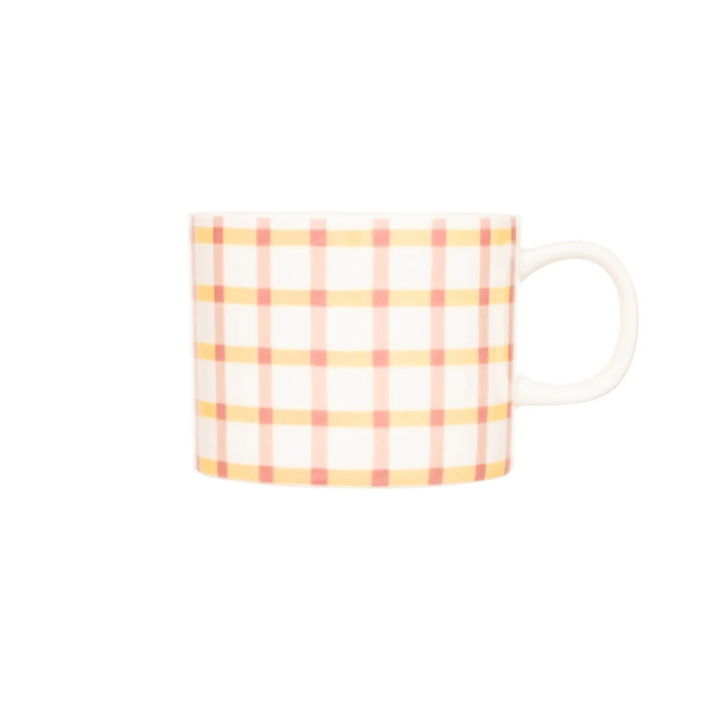 Siip Gingham Short China 300ml Mug - Pink