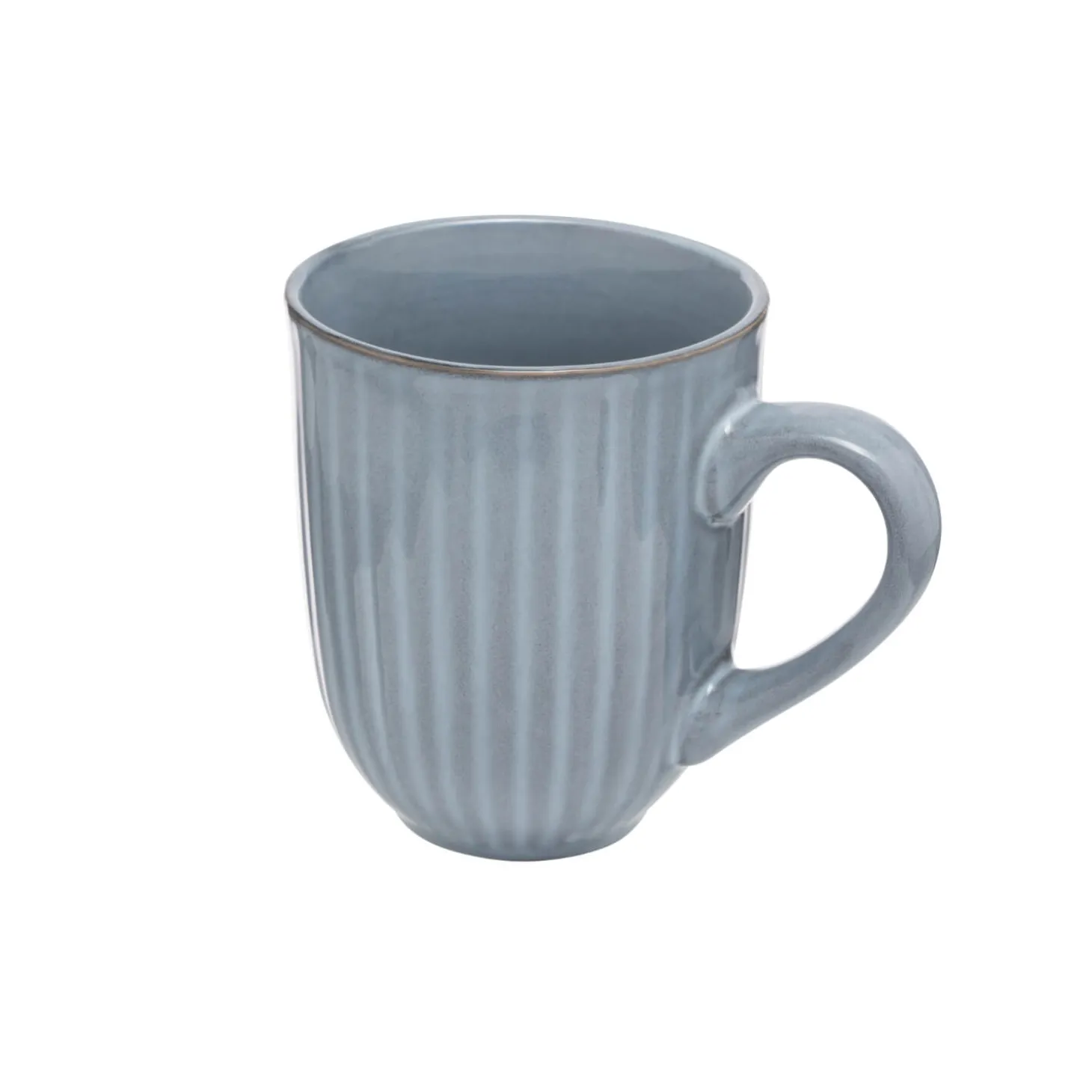 Siip Ribbed Stoneware 400ml Mug - Blue
