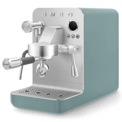 Smeg EMC02EGMUK Mini Pro Espresso Matte Emerald Green Coffee Machine & CGF02SSUK Mini Pro Stainless Steel Coffee Grinder