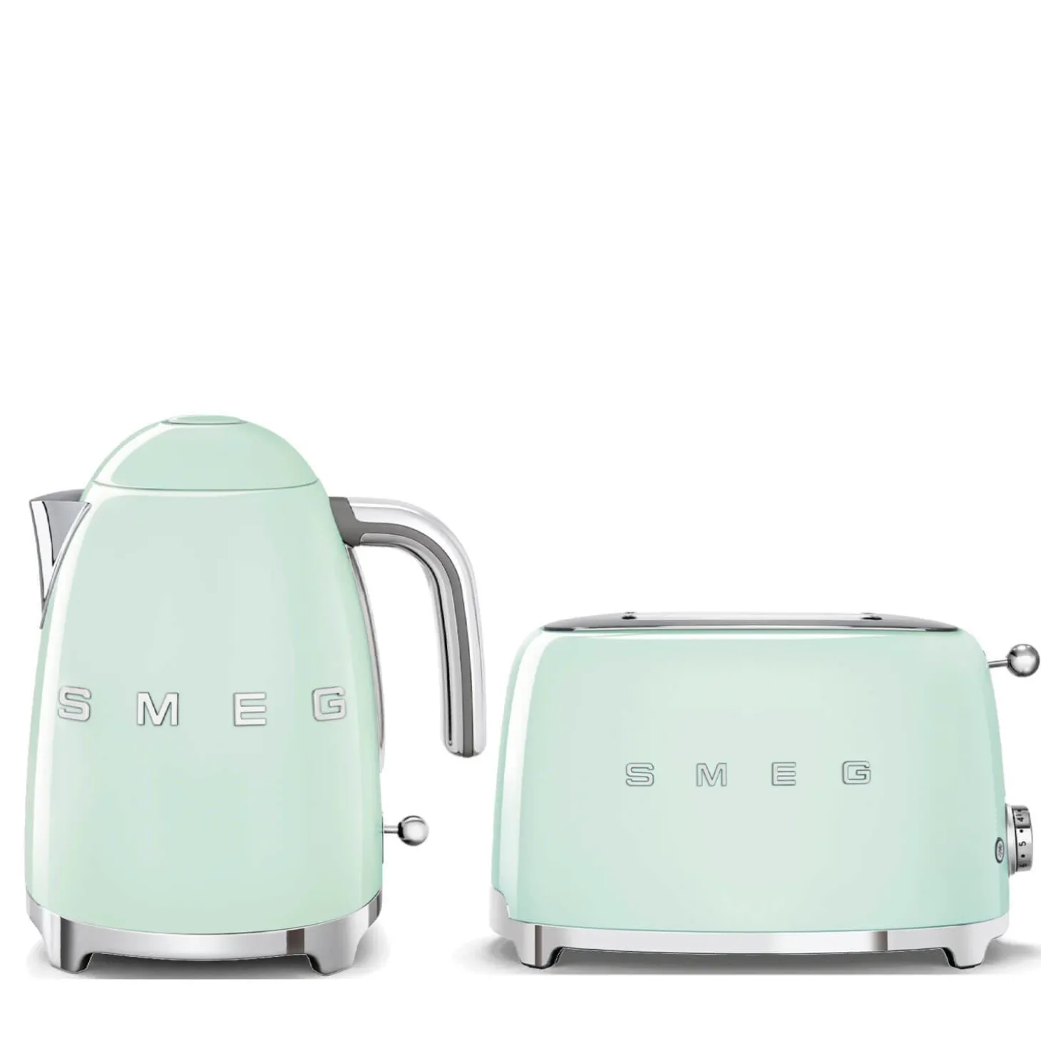Smeg Jug Kettle & 2 Slice Toaster Set - Pastel Green