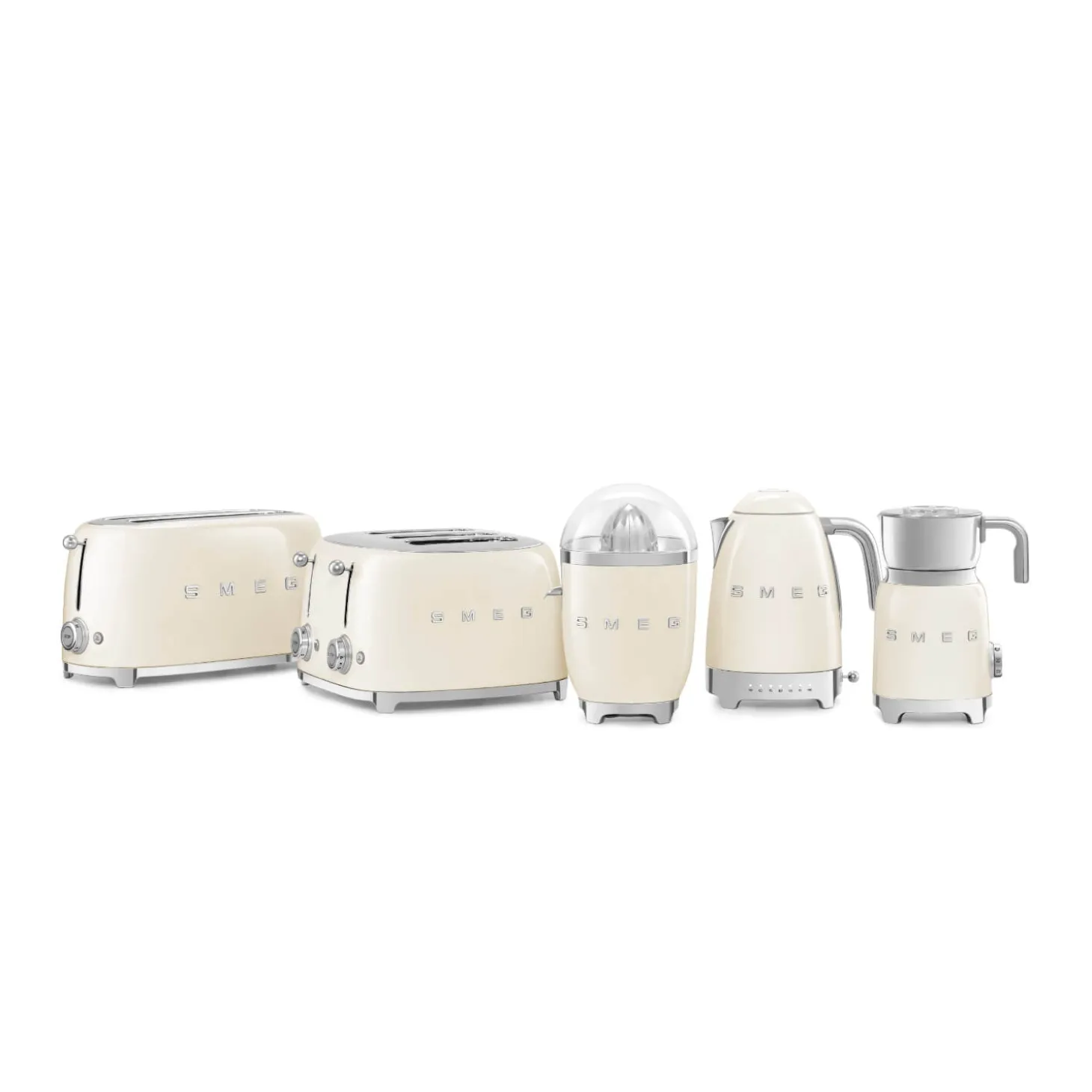 Smeg Jug Kettle & 4 Slice Toaster Set - Cream