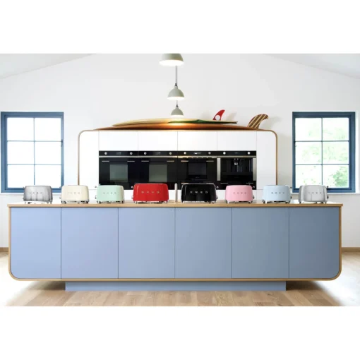 Smeg Jug Kettle & 4 Slice Toaster Set - Pastel Blue