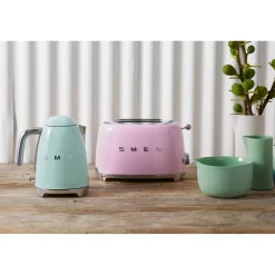Smeg Jug Kettle & 4 Slice Toaster Set - Pink