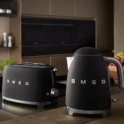 Smeg Jug Kettle & 2 Slice Toaster Set - Matte Black