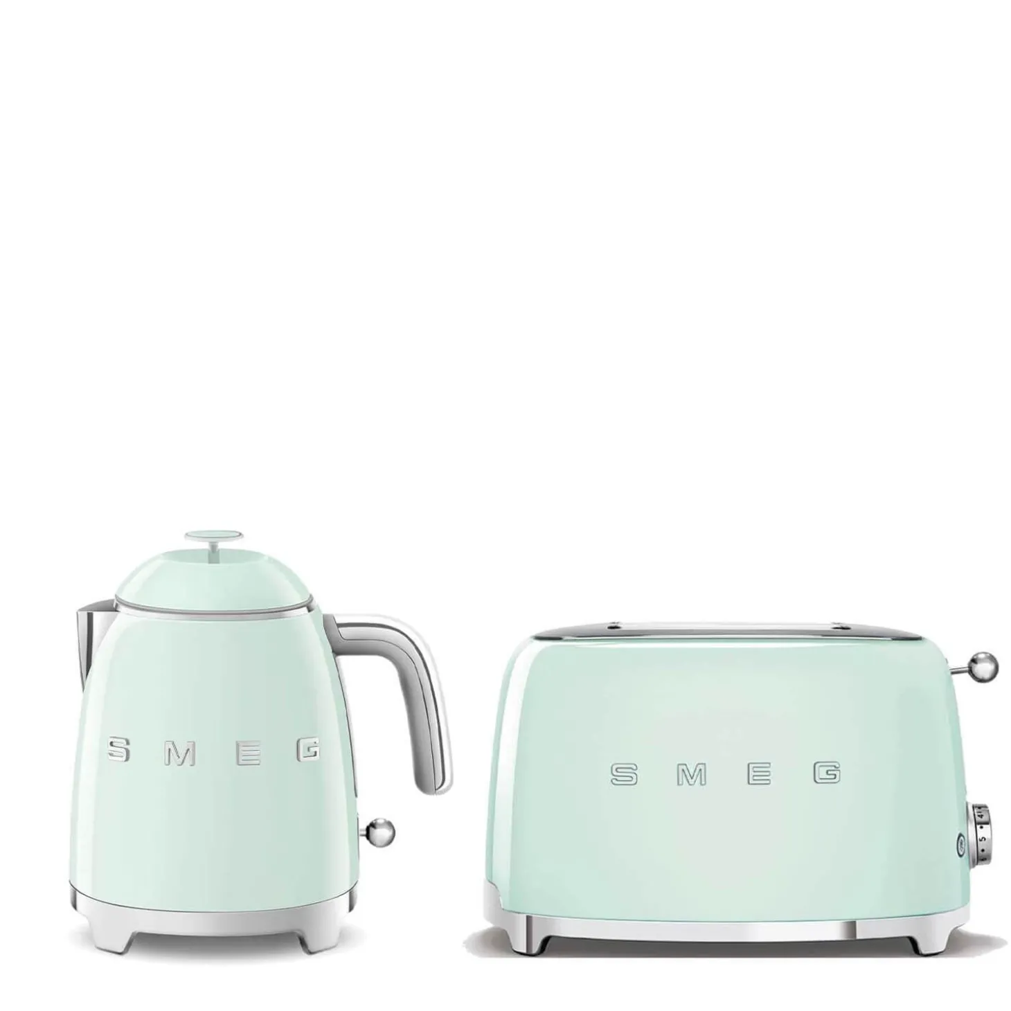 Smeg Mini Kettle & 2 Slice Toaster Set - Pastel Green