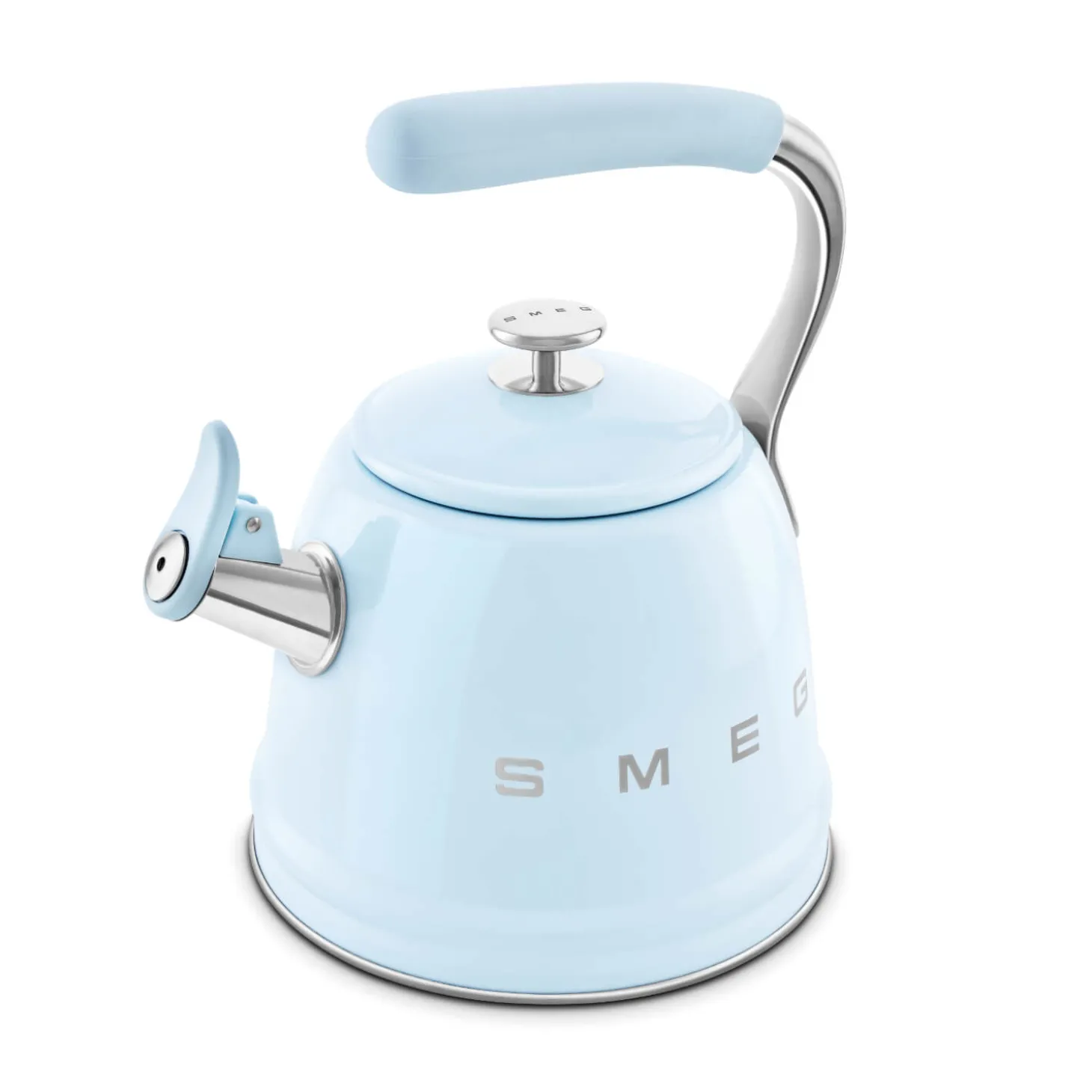 Smeg 50's Retro Style WKF01 Whistling Stove Top Kettle - Pastel Blue