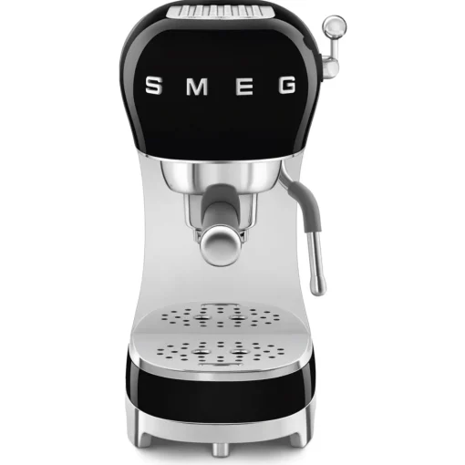 Smeg 50's Style Retro ECF02BLUK Espresso Coffee Machine & CGF11BLUK Coffee Grinder - Black