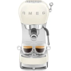 Smeg 50's Style Retro ECF02CRUK Espresso Coffee Machine & CGF11CRUK Coffee Grinder - Cream