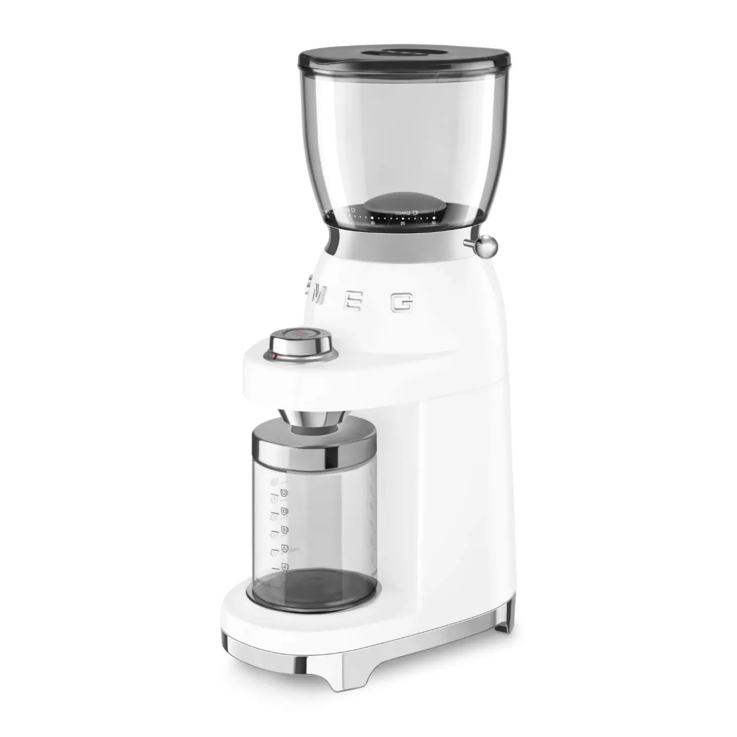 Smeg 50's Style Retro ECF02WHUK Espresso Coffee Machine & CGF11WHUK Coffee Grinder - White