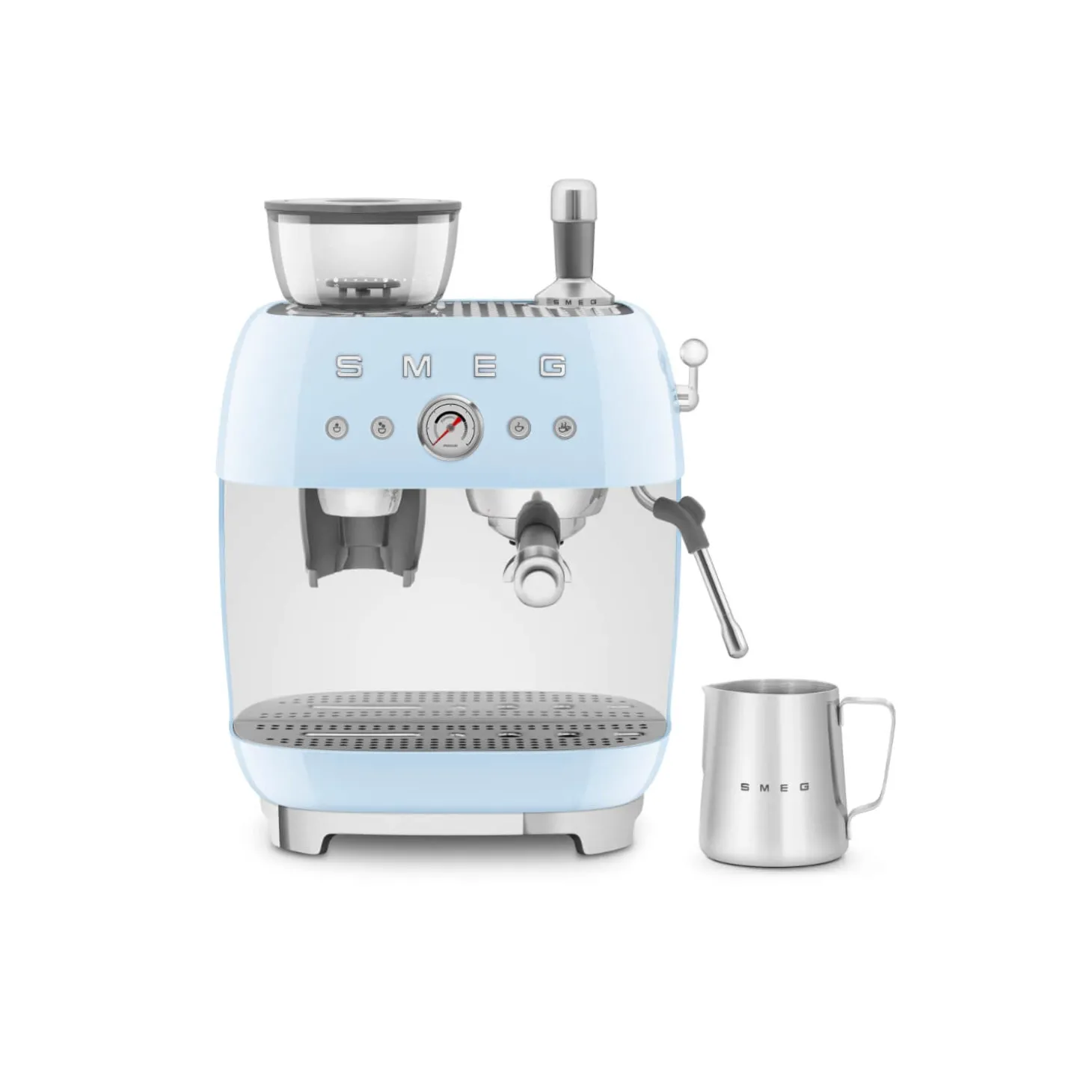 Smeg 50s Style Retro EGF03 Bean-to-Cup Espresso Coffee Machine - Pastel Blue