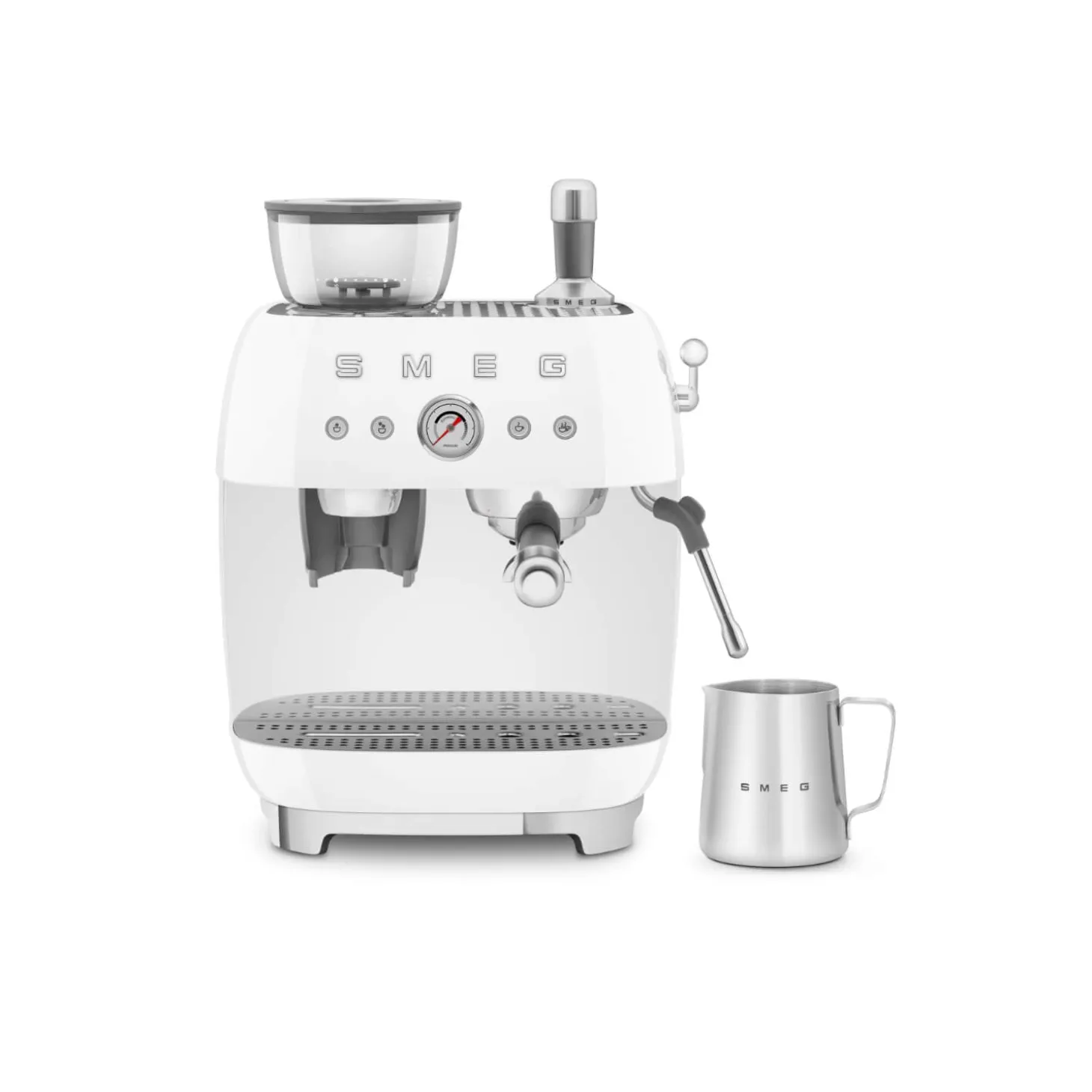 Smeg 50s Style Retro EGF03 Bean-to-Cup Espresso Coffee Machine - White