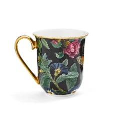 Spode Creatures of Curiosity Mug - Floral / Black