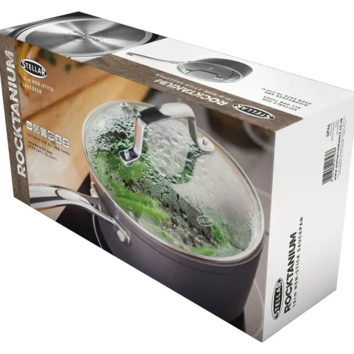 Stellar Rocktanium Non Stick 3 Piece Saucepan Set