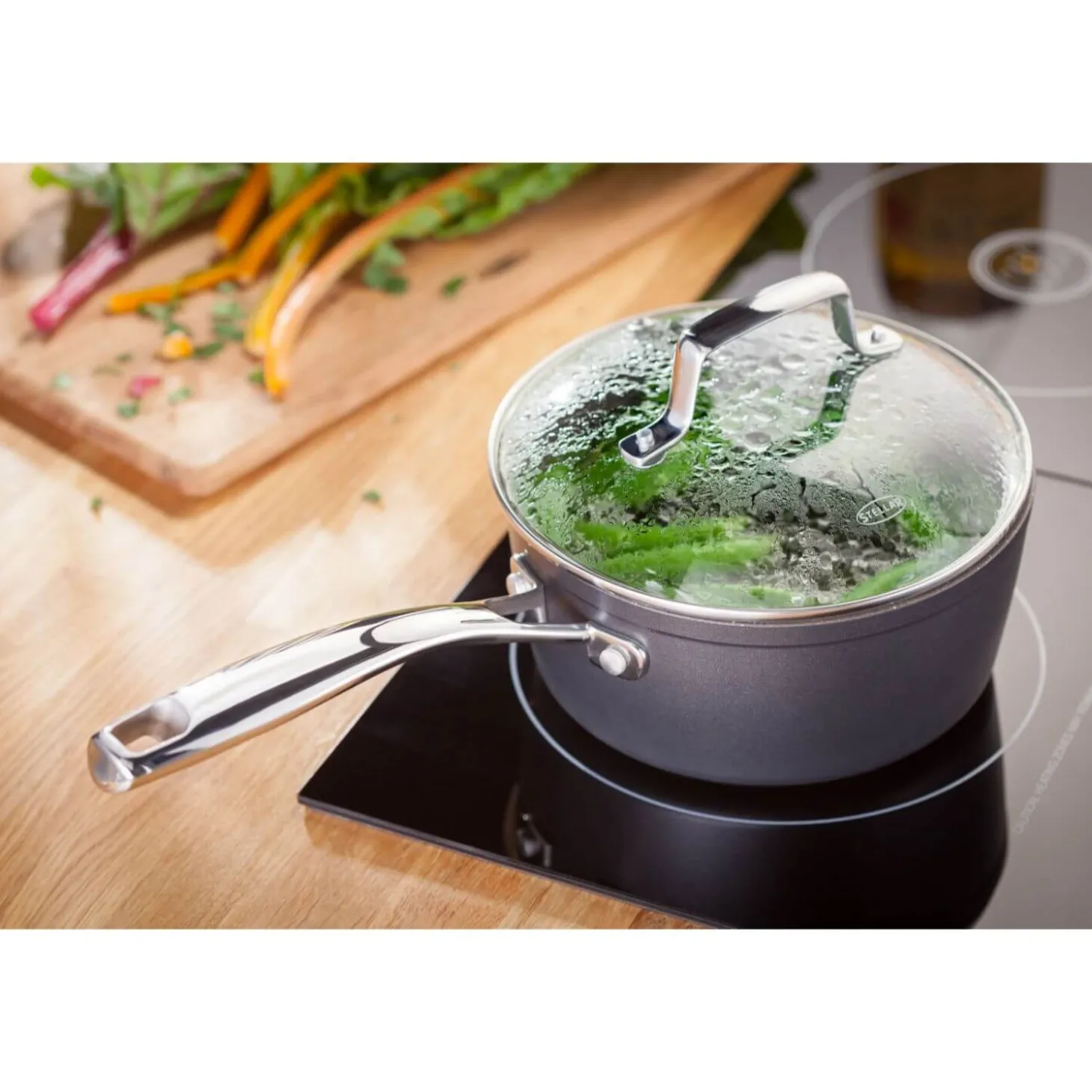 Stellar Rocktanium Non Stick 3 Piece Saucepan Set