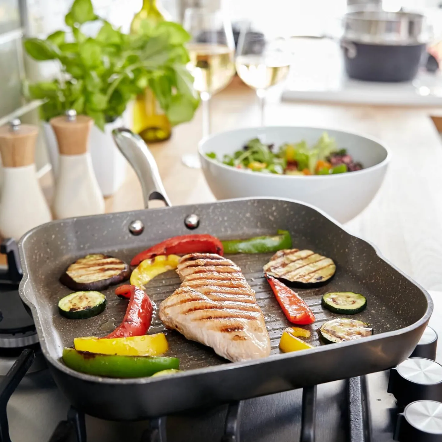 Stellar Rocktanium Non-Stick Square Grill Pan - 26cm