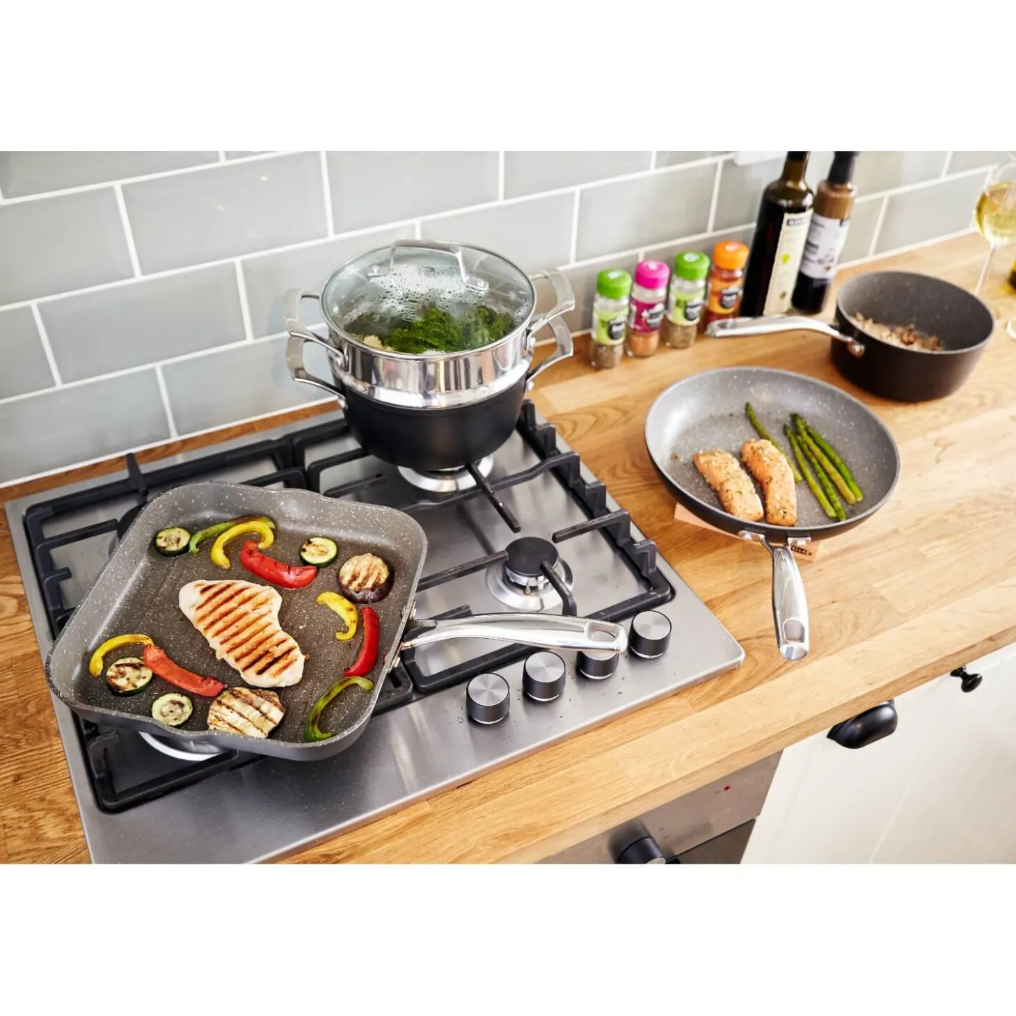 Stellar Rocktanium Non-Stick Square Grill Pan - 26cm