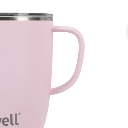 S'well 350ml Travel Mug with Handle - Pink Topaz