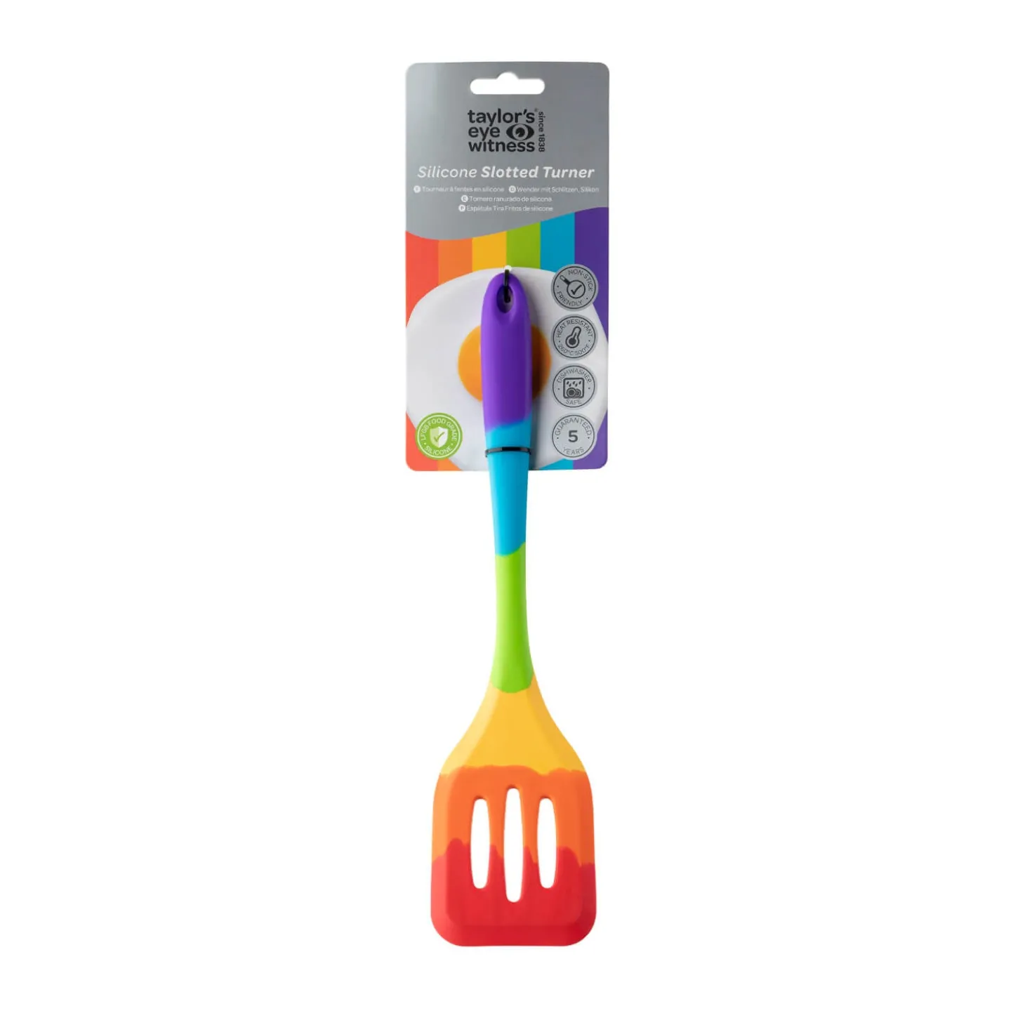Taylor's Eye Witness Silicone Slotted Turner - Rainbow