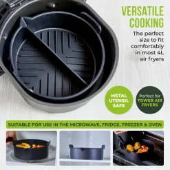 Tower Air Fryer Round Solid Tray with Divider
