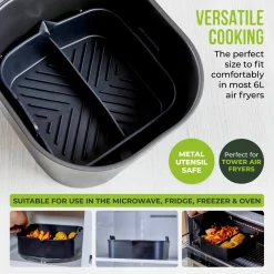 Tower Air Fryer Square Solid Tray with Divider