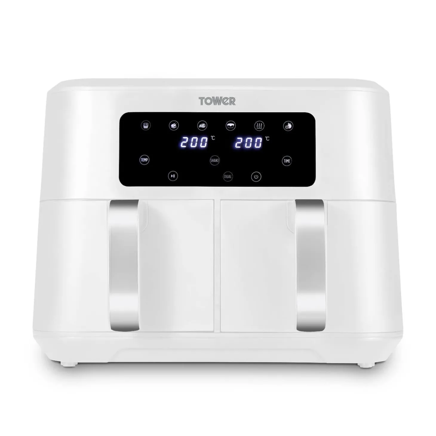 Tower T17137WHT Vortx 8.5L Dual Basket Digital Air Fryer - White