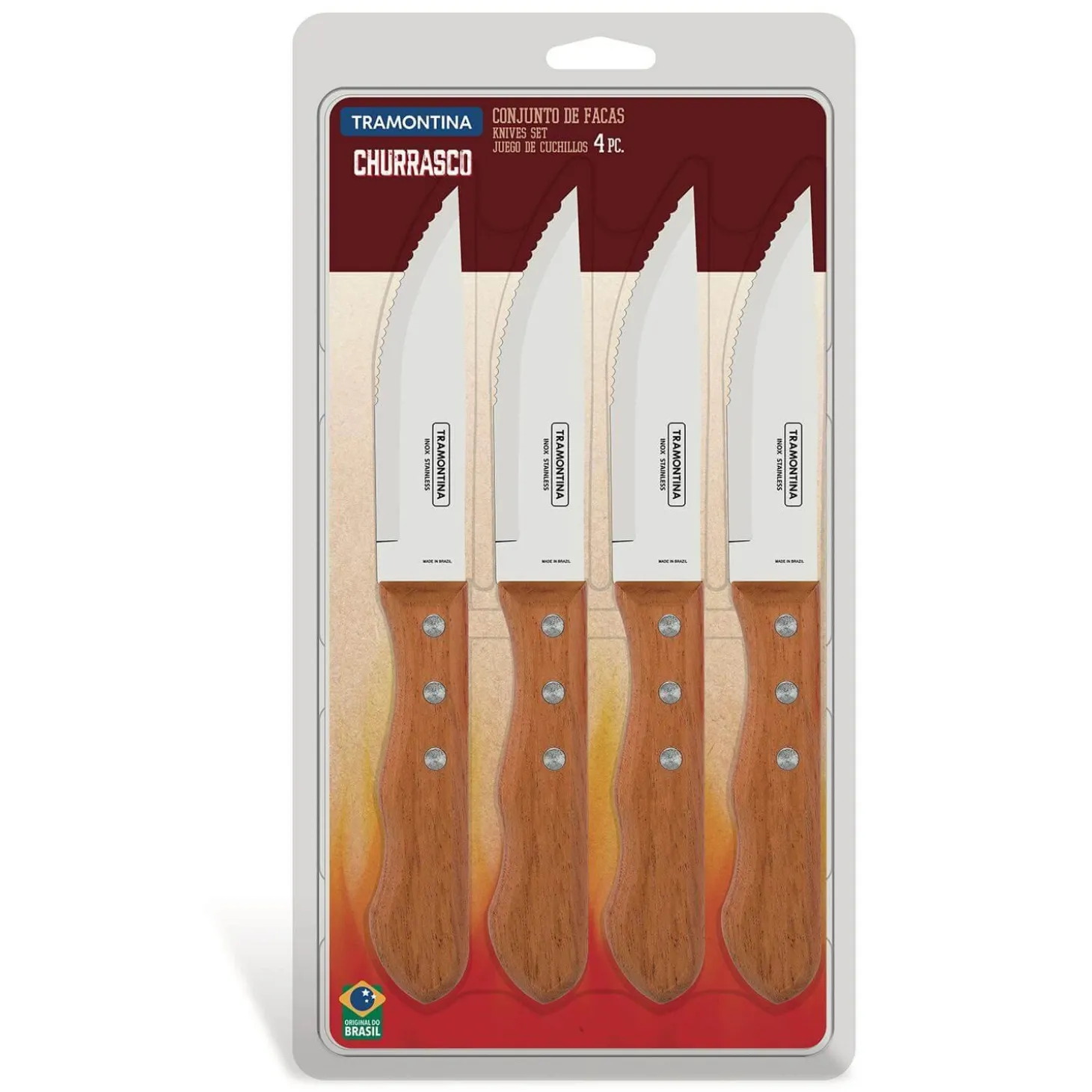 Tramontina Churrasco 4-Piece Jumbo Steak Knife Set
