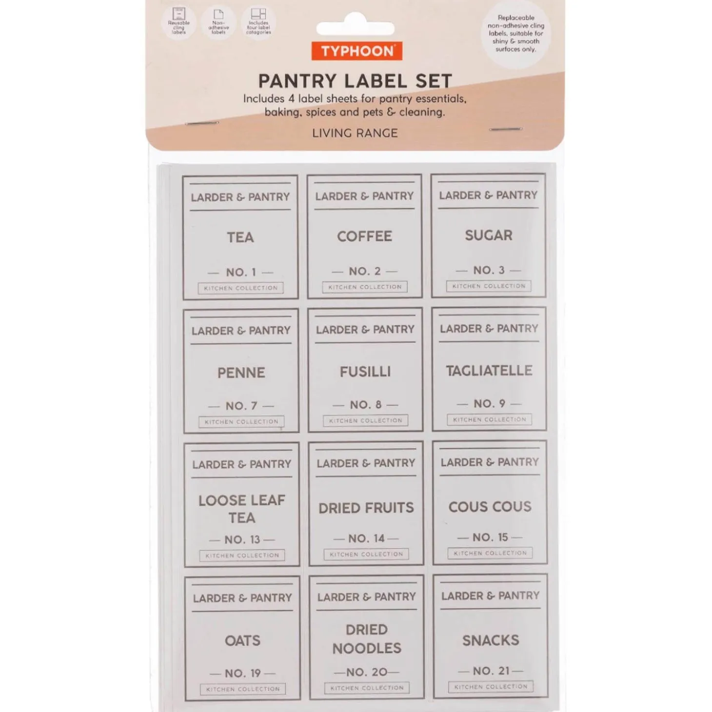 Typhoon Living Pantry Labels - Pack of 4 Sheets