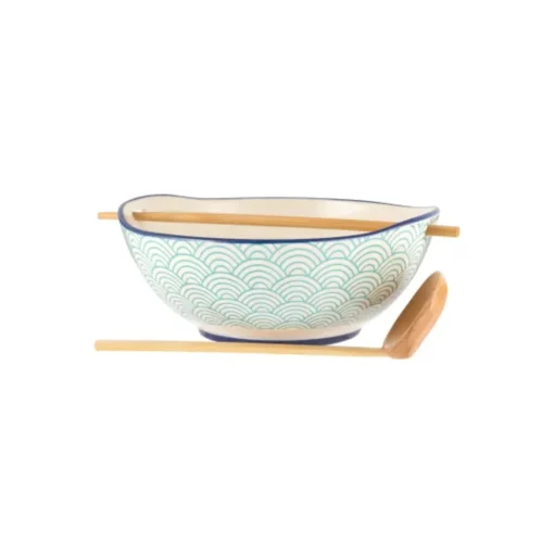 Typhoon World Foods Ceramic Noodle Soup Bowl Set - Blue