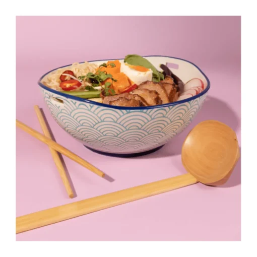 Typhoon World Foods Ceramic Noodle Soup Bowl Set - Blue