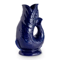 Wade Fish Earthenware 1.2 Litre Gluggle Jug - Cobalt