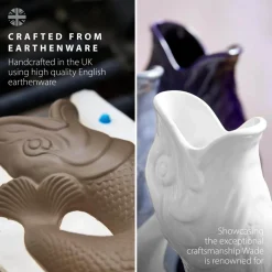 Wade Fish Earthenware 1.2 Litre Gluggle Jug - White