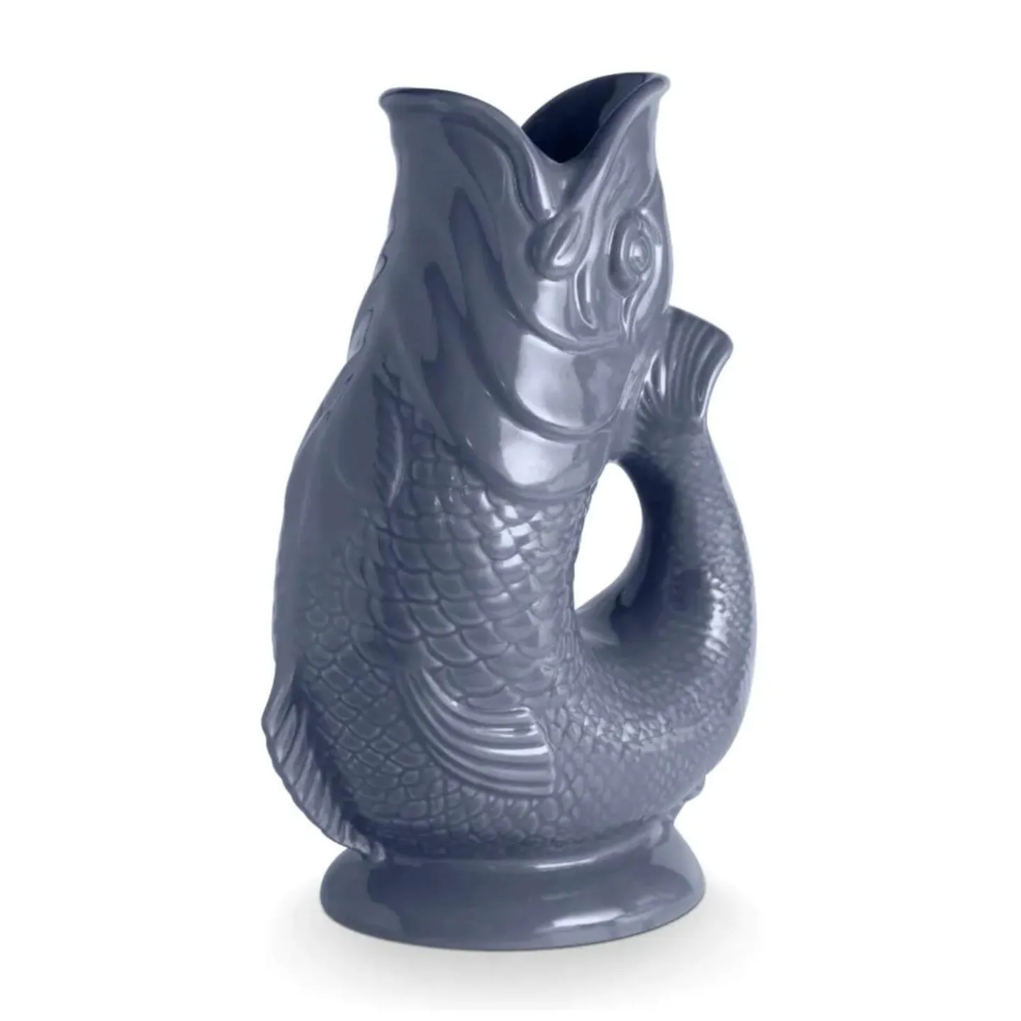 Wade Fish Earthenware 1.2 Litre Gluggle Jug - French Grey