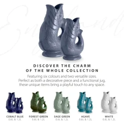 Wade Fish Earthenware 1.2 Litre Gluggle Jug - French Grey