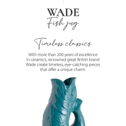 Wade Fish Earthenware 1.2 Litre Gluggle Jug - Agave